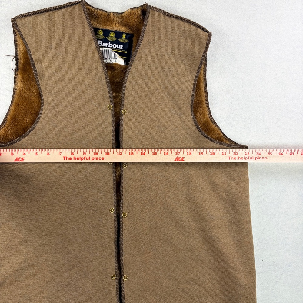 Barbour A297 Acrylic Lining Vest Liner Mens C42 107CM Brown Made in England - Picture 7 of 8